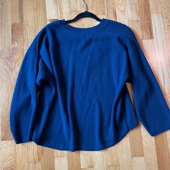 Anthropologie Moth Brand Embellished Jewelled Sweater Navy Blue - Picture 6 of 8